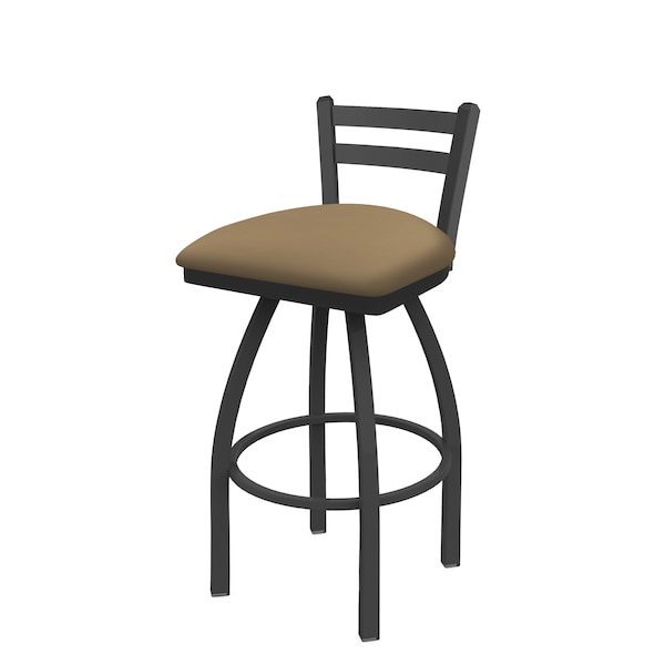 25" Low Back Swivel Counter Stool, Pewter Finish, Canter Sand Seat